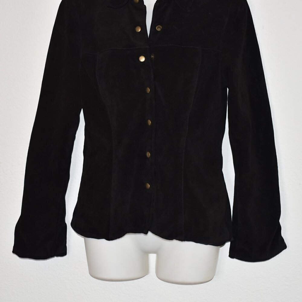 BCBG MaxAzria Suede Jacket Sz S Western Cowgirl Boho Rodeo Neutral - Picture 2 of 16